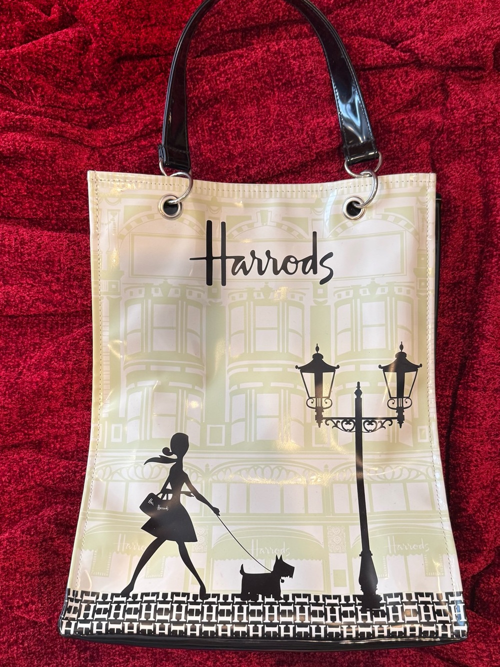 Harrods London Vintage Vinyl Tote; NEW